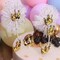 9 Gold and White Mini Sequin Crown CAKE TOPPER Decoration Set Party Supplies